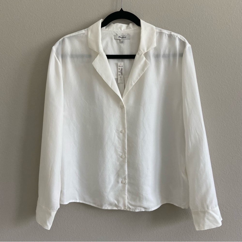 Madewell Resort Long Sleeve Cropped button up Shirt